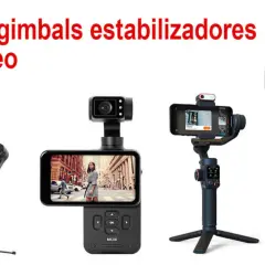 Varios estabilizadores de video, que es un gimbal, para smartphones.