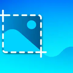 Icono de recorte de imagen con líneas discontinuas y cruces, listo para ajustar los píxeles.