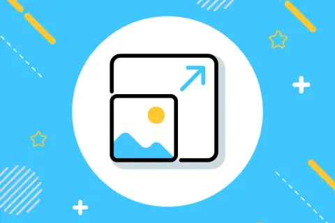 Icono que muestra cómo cambiar los px de una imagen, de pequeña a grande, con una flecha indicando la expansión.