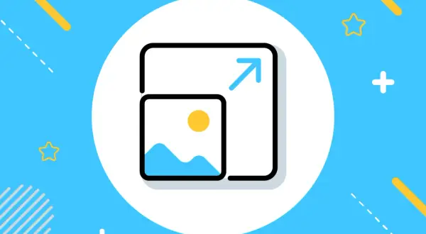 Icono que muestra cómo cambiar los px de una imagen, de pequeña a grande, con una flecha indicando la expansión.