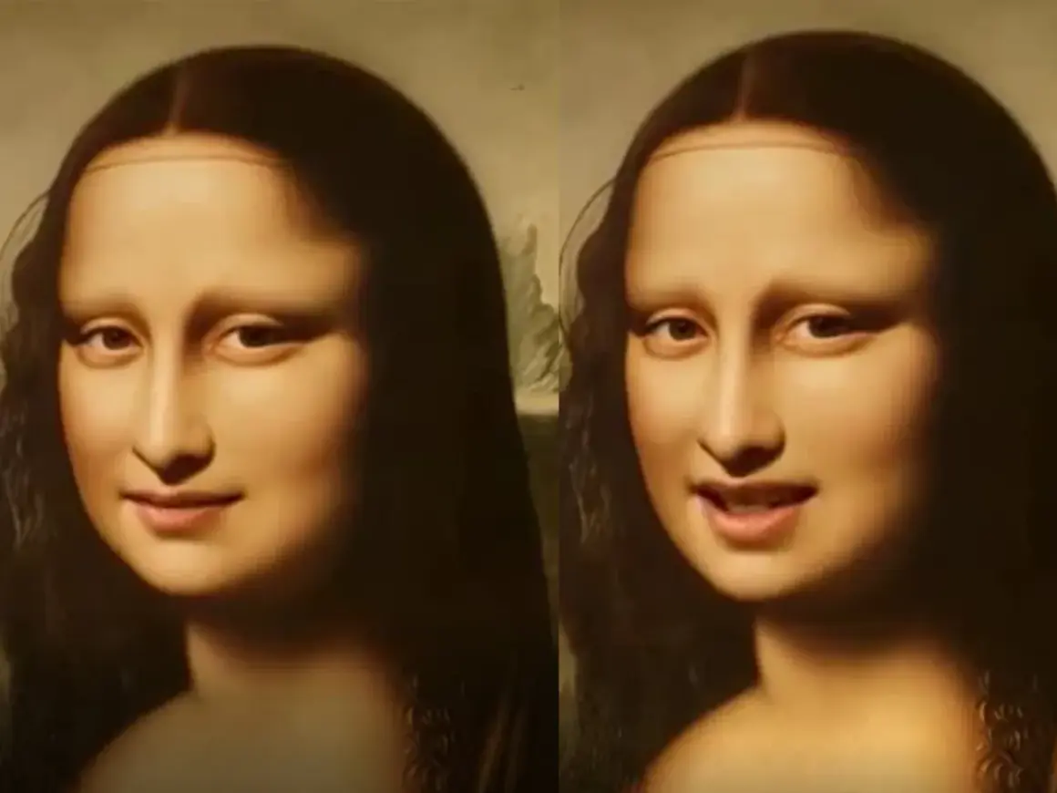 La Mona Lisa sonríe y habla por fotos, mostrando una expresión más animada.
