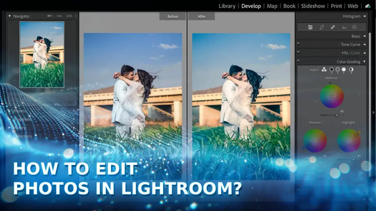 Tutorial de edición de fotos en Lightroom, mostrando un antes y después. ¡Descubre cómo mejorar tus imágenes con Lightroom online gratis!