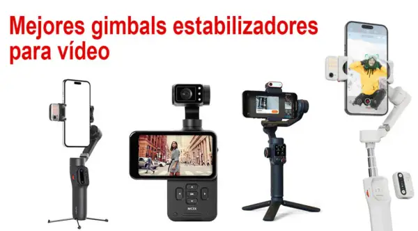 Varios estabilizadores de video, que es un gimbal, para smartphones.