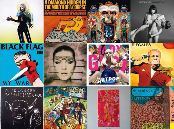 Un collage de las mejores portadas de discos: Michael Jackson, Lady Gaga, Black Flag, Debbie Harry, Mick Jagger, Ilegales y más.